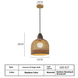 Dining Room Chandelier Retro Wooden Rattan Lamps | Tea Room Bedroom Lighting