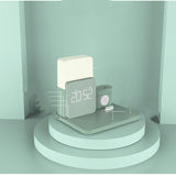 3-in-1 Clock Night Light Qi Wireless Charger Stand | Fast Charging Station