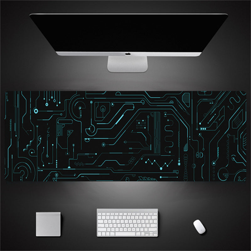 Industrial Style Tech Oversized Keyboard Mouse Desk Pad | Gaming Mat 520g